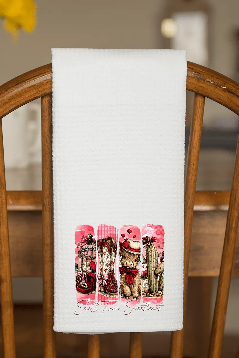 Small Town Sweetheart Waffle Kitchen Towel