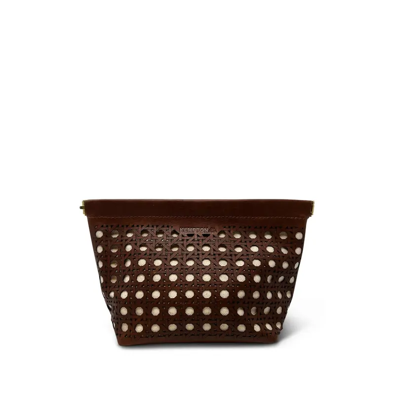 Snap Make Up Bag - Leather Rattan