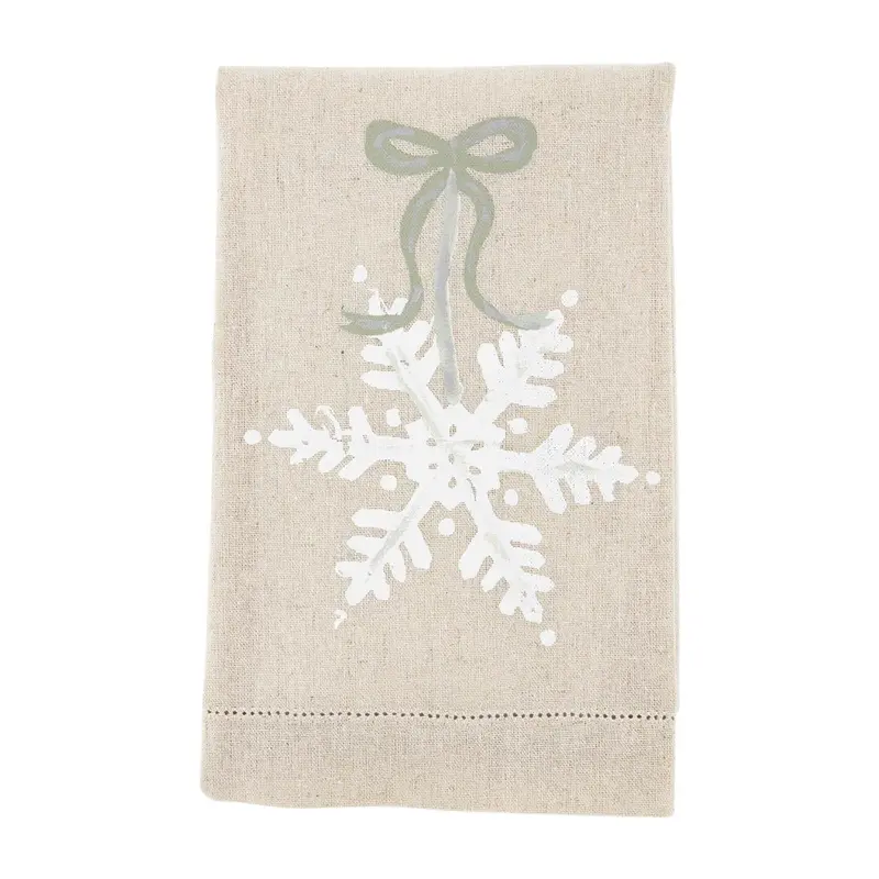 Snowflake White Painted Towel