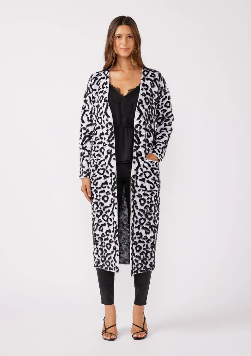 Soft Spot Snow Leopard Cardigan