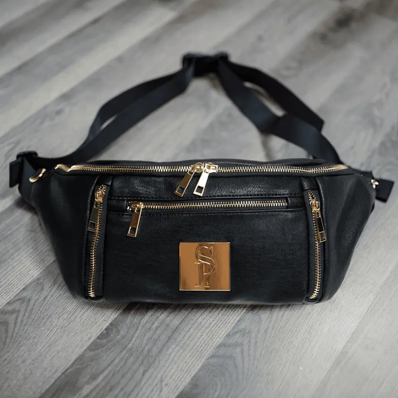 Sole Premise Black Leather Sling Bag