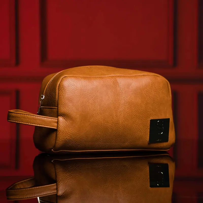 Sole Premise Brown Leather Toiletry Bag