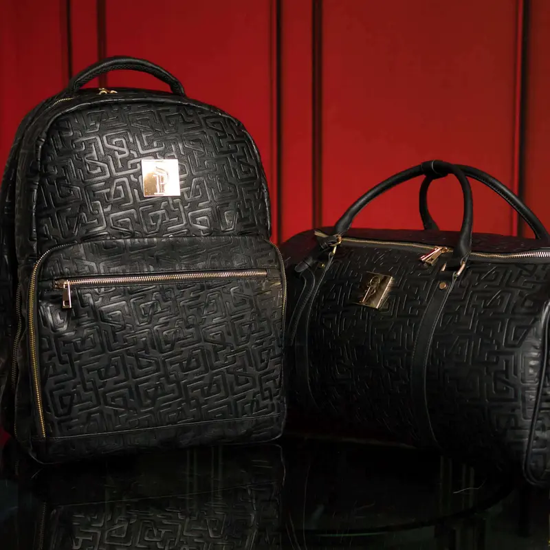 Sole Premise Monogram Leather 2 Bag Set - Black