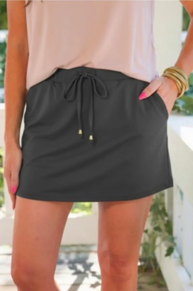 Solid Charcoal Skort