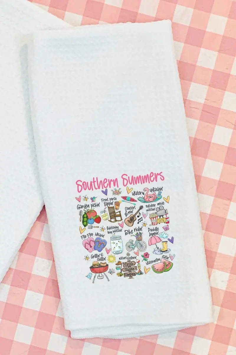 Southern Summers Waffle Kitchen Towel