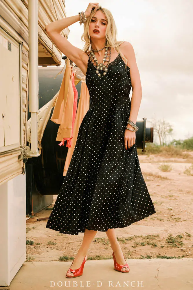 Spew Slip Dress in Black