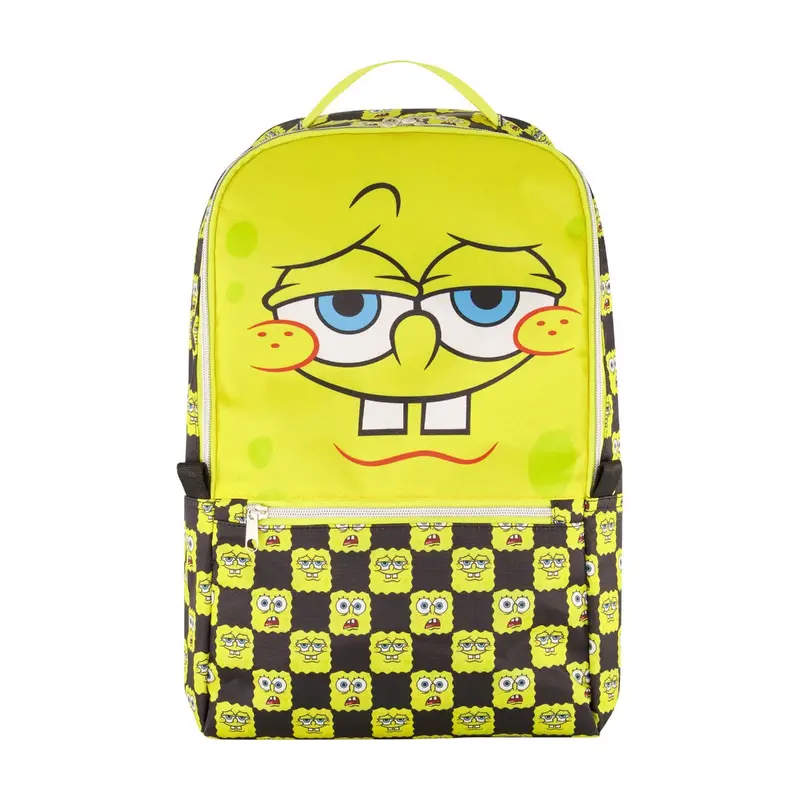 SpongeBob SquarePants Yellow Check Big Face Backpack