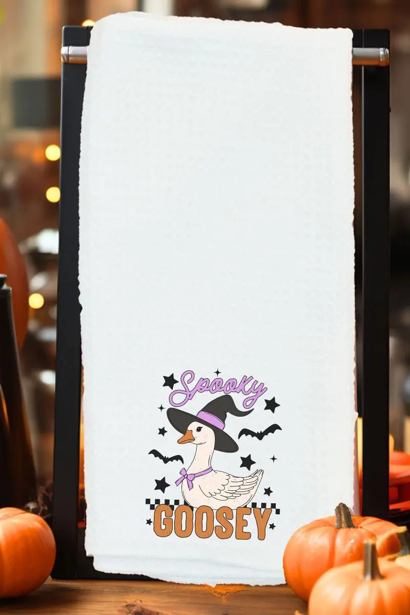Spooky Goosey Waffle Kitchen Towel