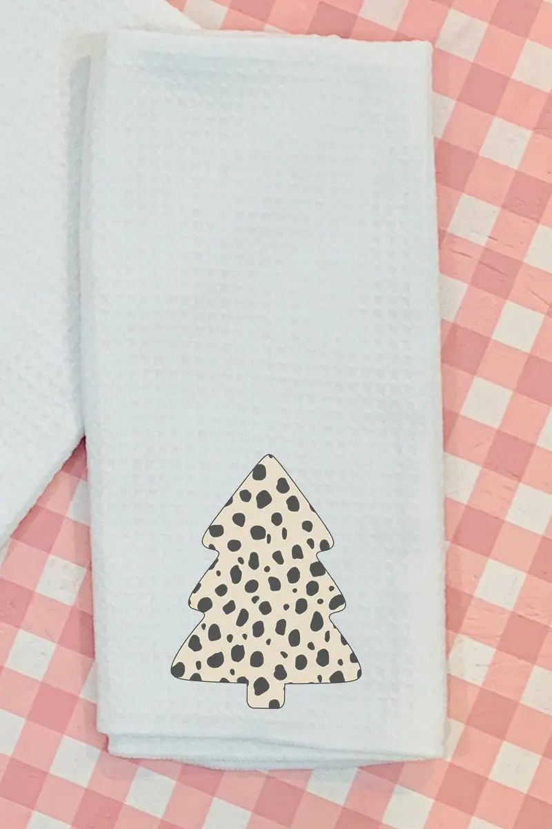 Spotted Christmas Tree Waffle Kitchen Towel