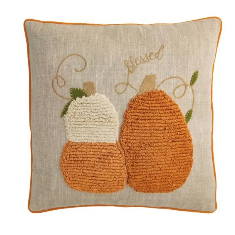 Square Tufted Pumpkin Pillow by Mudpie
