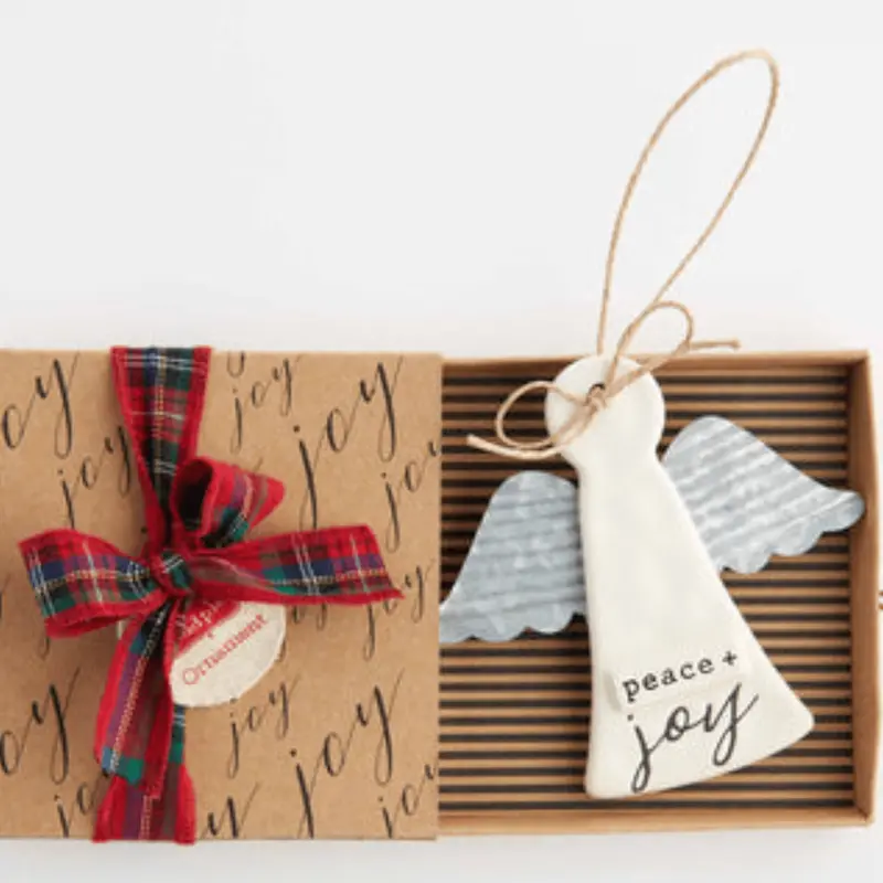 Stamped Angel Ornament by Mud Pie