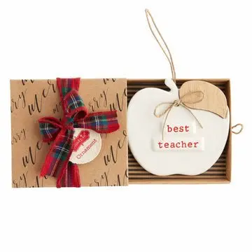 Stamped Teacher Ornament by Mud Pie