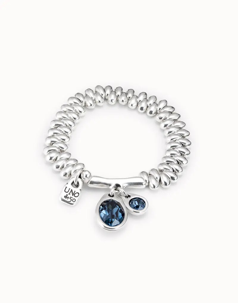 Sterling Silver-Plated Bracelet with Crystal