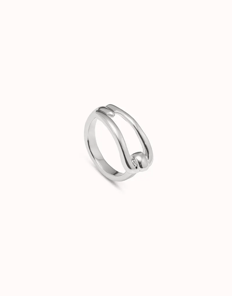 Sterling Silver-Plated Link Shaped Ring