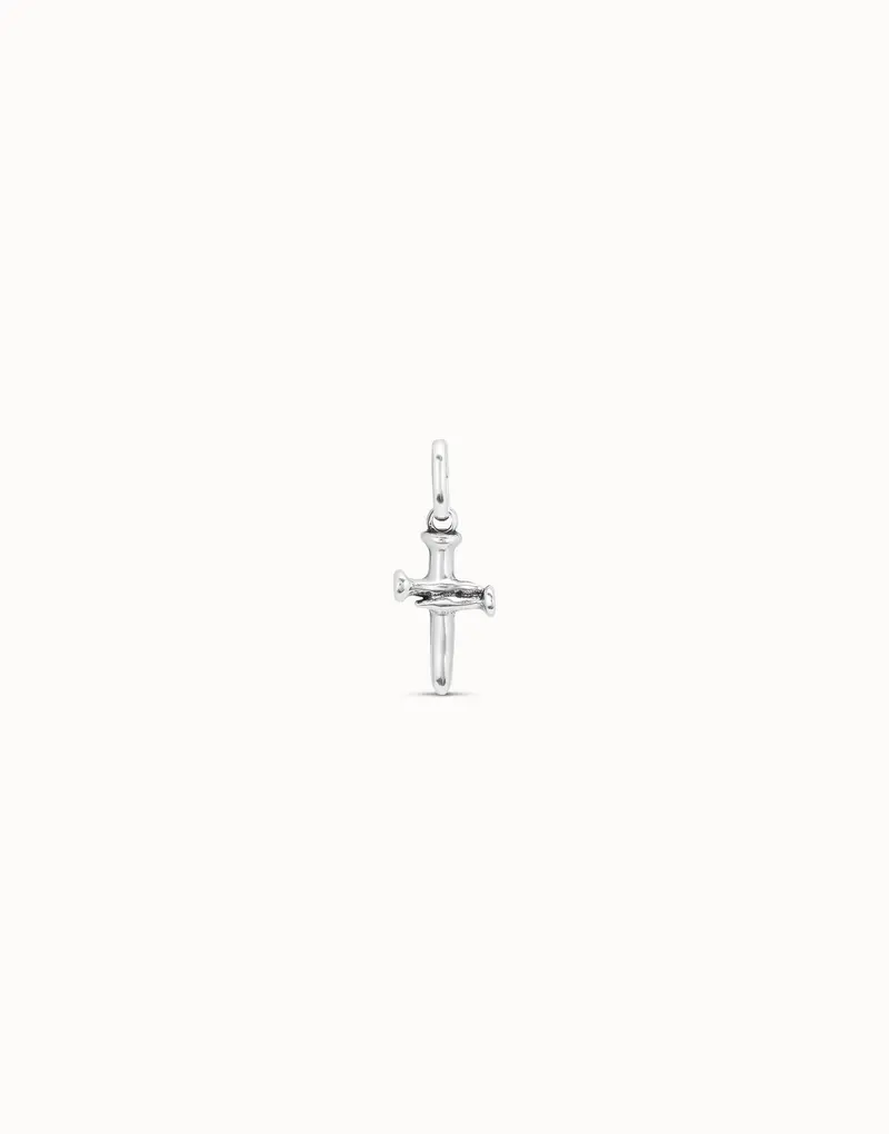 Sterling Silver-Plated Medium Sized Cross Charm