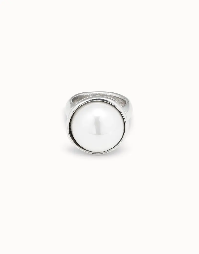 Sterling Silver-Plated Ring with Shell Pearl