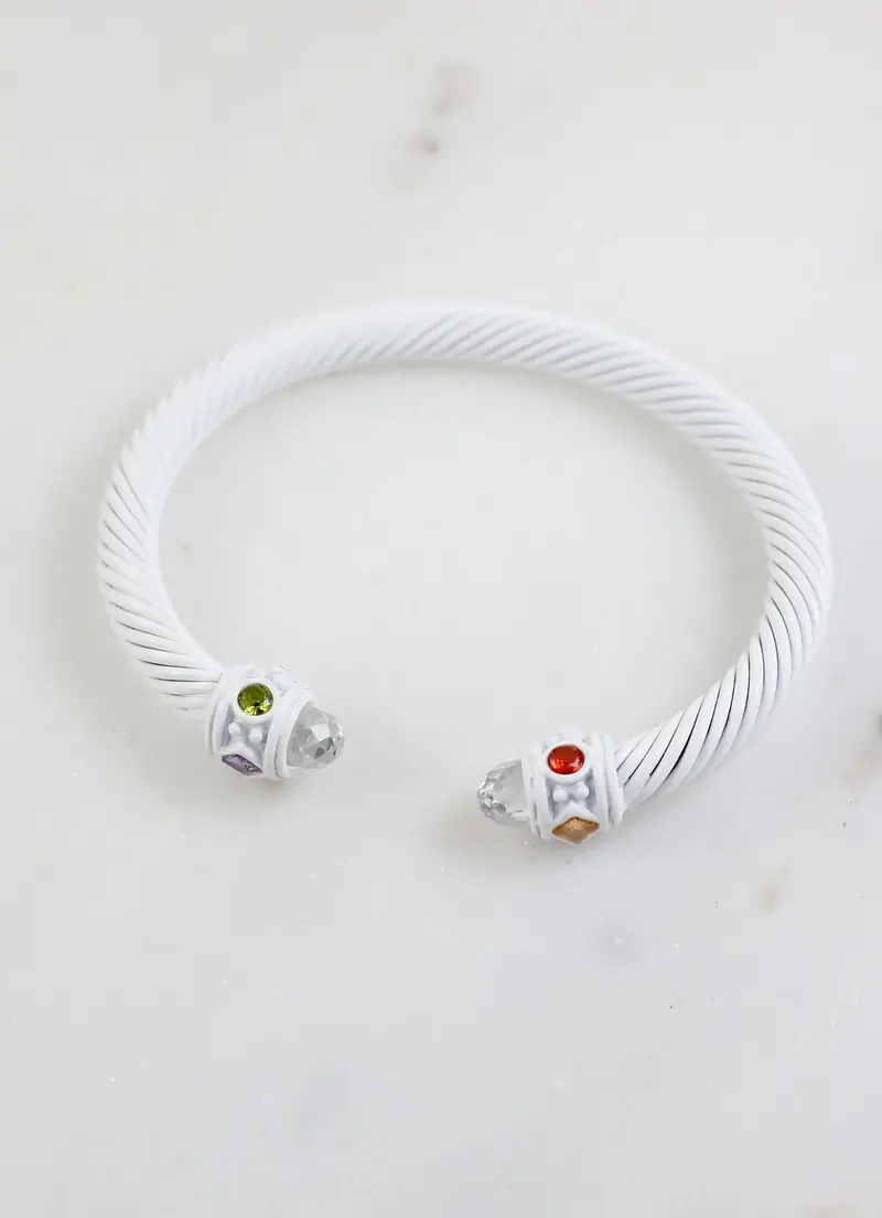 Stiles Cable Bracelet White