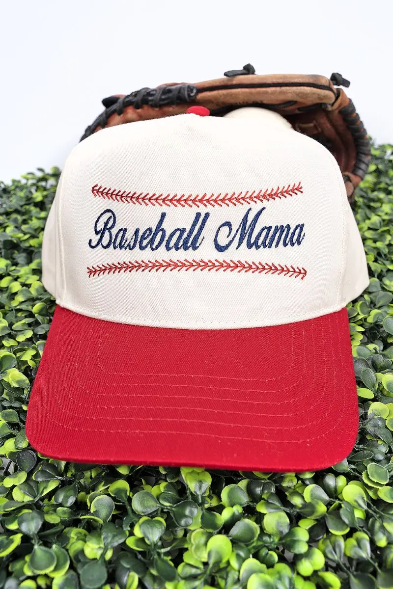 Stitches Baseball Mama Embroidered Five Panel Twill Cap