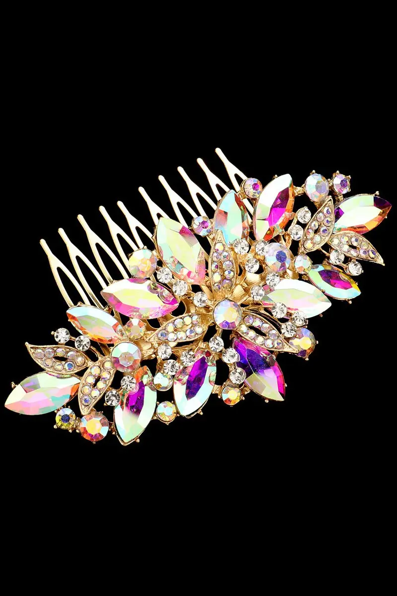 Stone Leaf Cluster Hair Comb