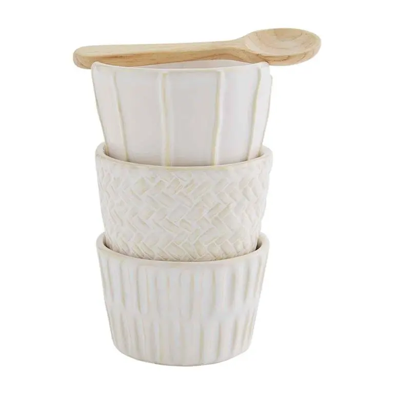 Stoneware Textured Ramekin Set by Mudpie