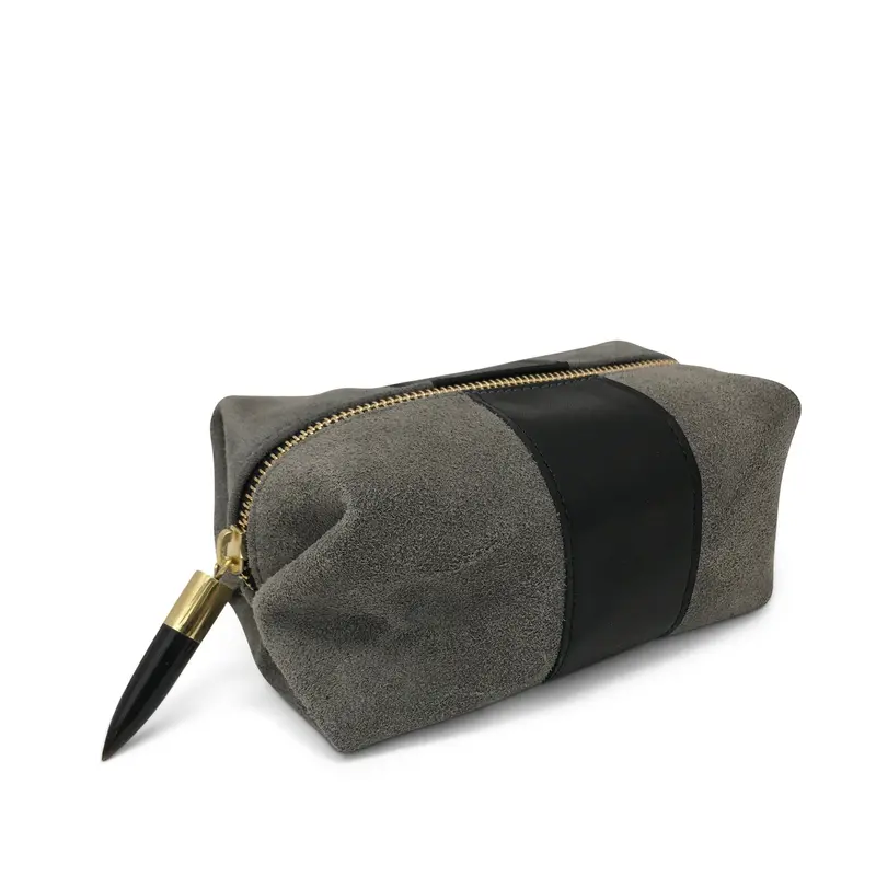 Storm Suede/black Stripe Cosmetic Case