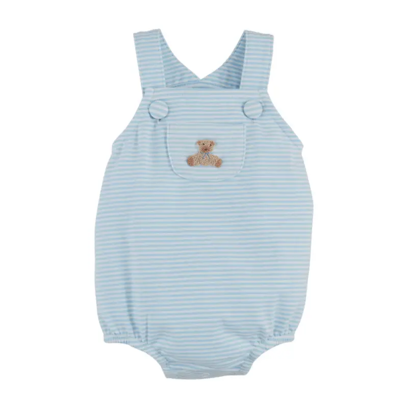 Stripe French Knot Bubble 0-3mo