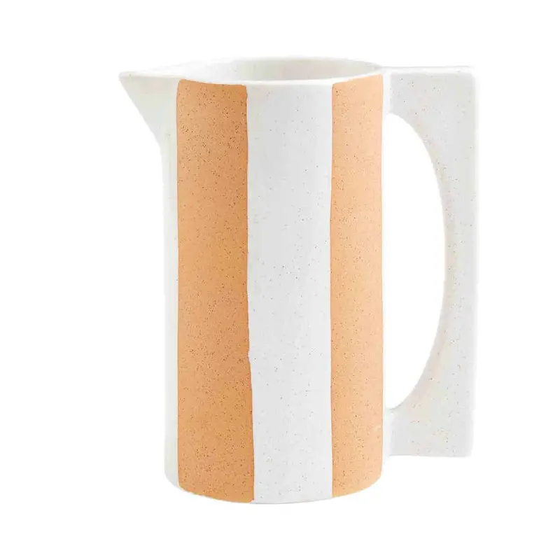 Striped Terracotta Pitcher by Mudpie