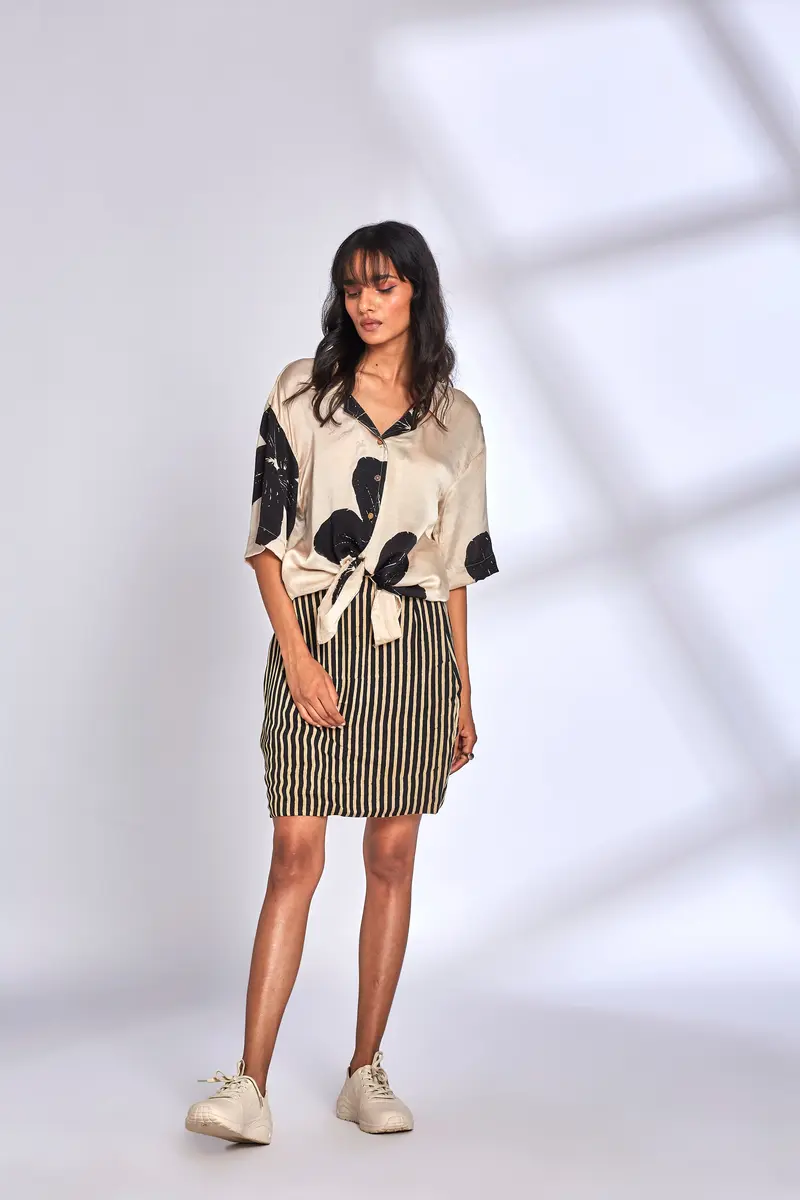 Stripes Black Striped Skirt