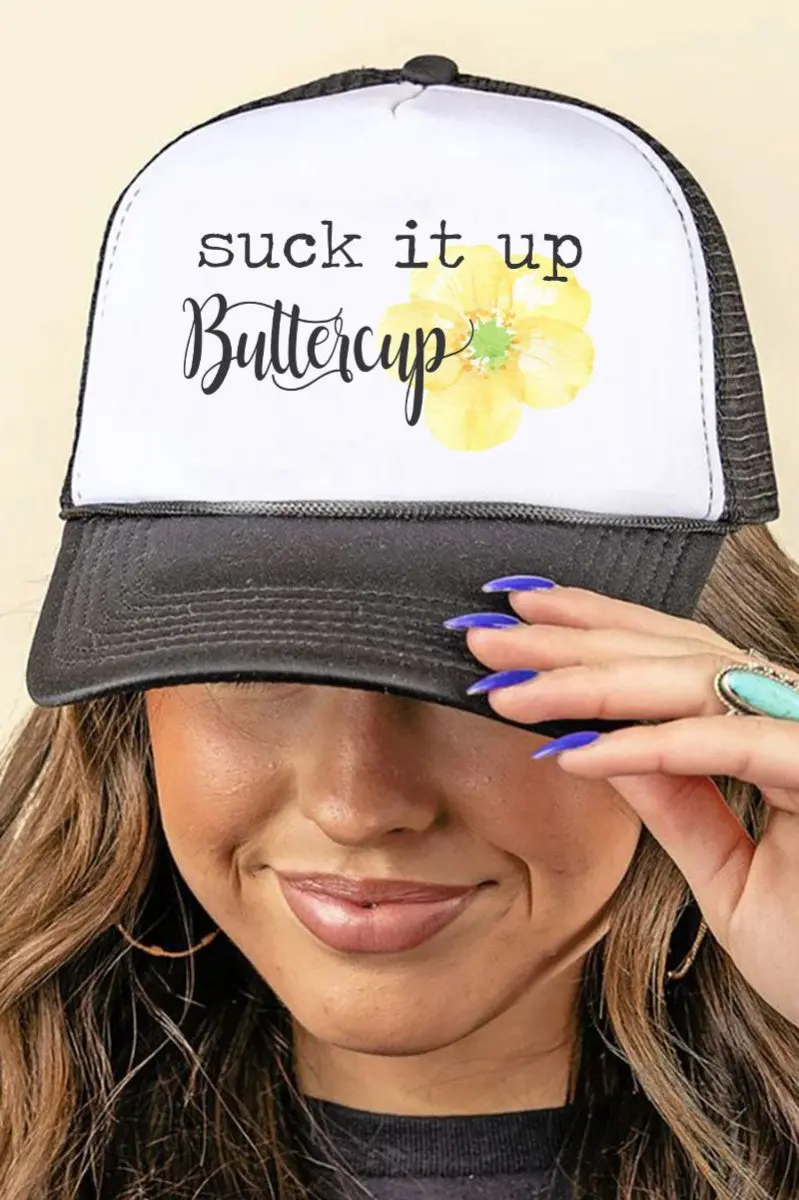 Suck It Up Buttercup Foam Mesh Back Trucker Cap