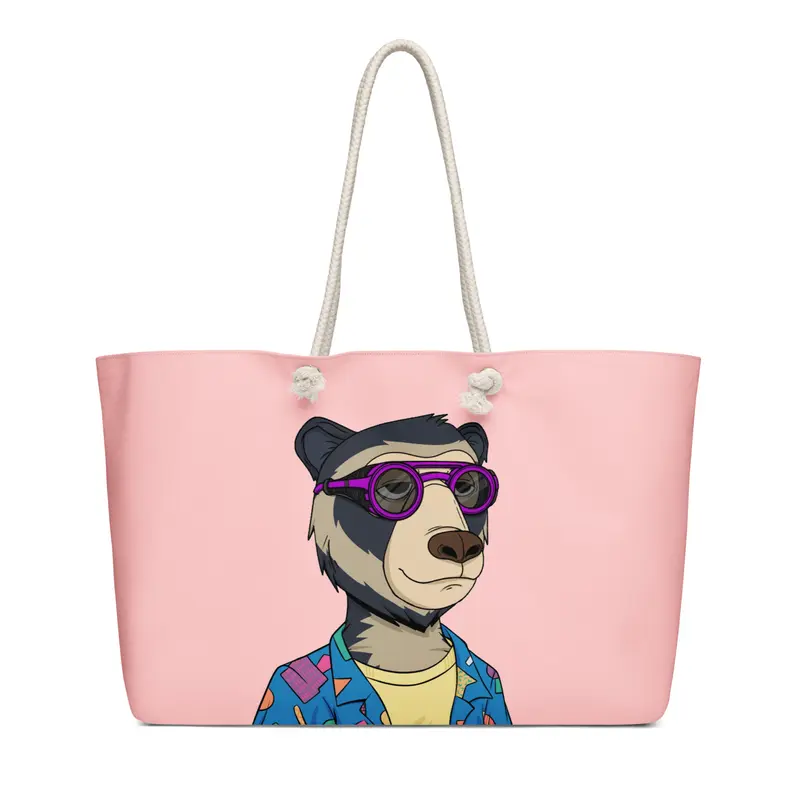 Summer Bear Pink Beach Bag