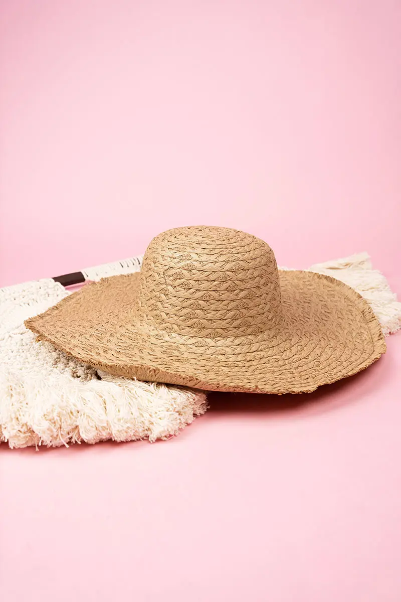 Sun-Soaked Summer Taupe Straw Hat