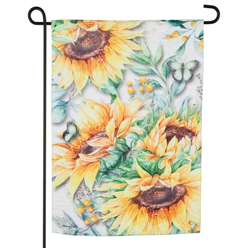 Sunflower Fields Garden Flag Suede by Evergreen