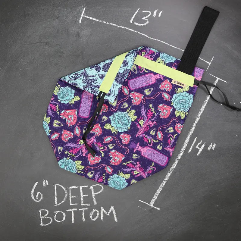Sweater Drawstring Bag in Cursed Hearts