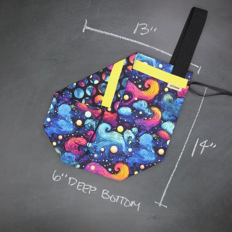 Sweater Drawstring Project Bag in Technicolor Twilight