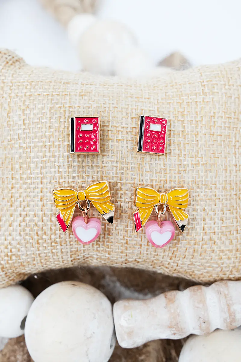 Sweet Scholar Earrings 2 Pair Set