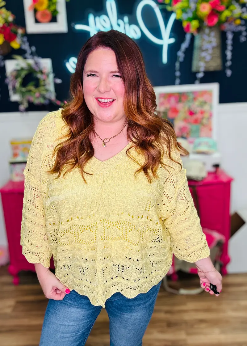 Sweet Spot V-Neck Sweater - Dandelion