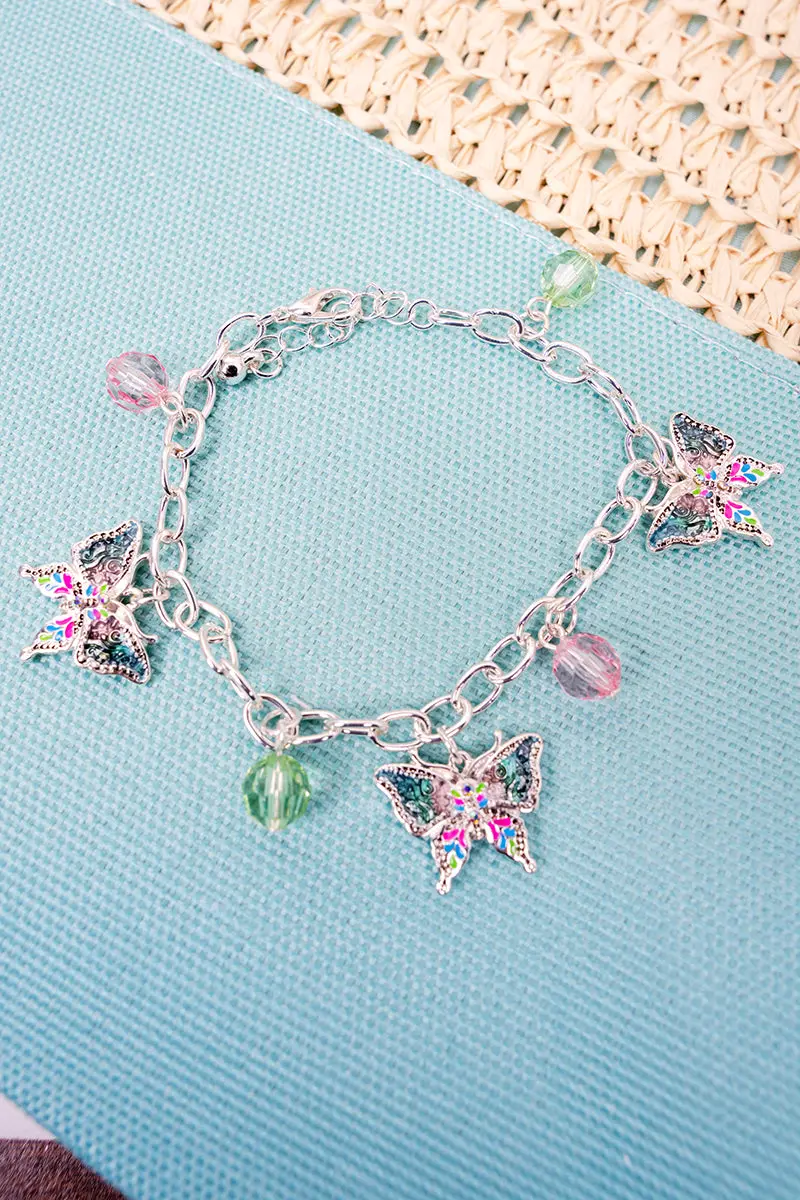 Sweet Springtime Butterfly Charm Bracelet