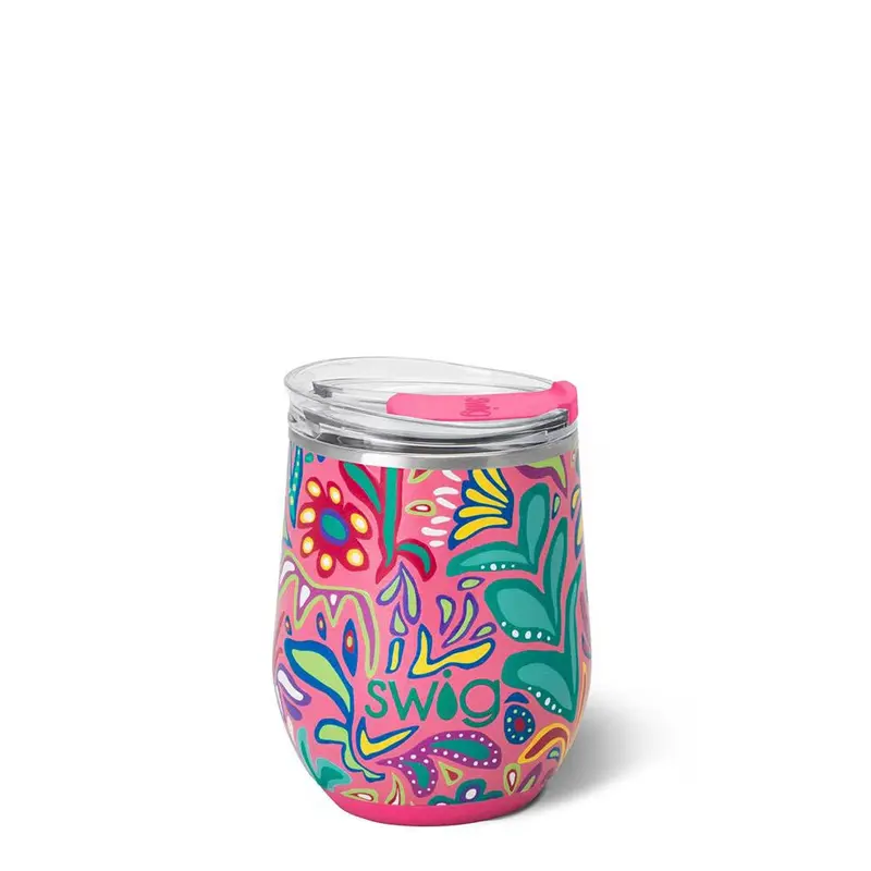 Swig Life Flora Rosa Stemless Wine Cup 12oz