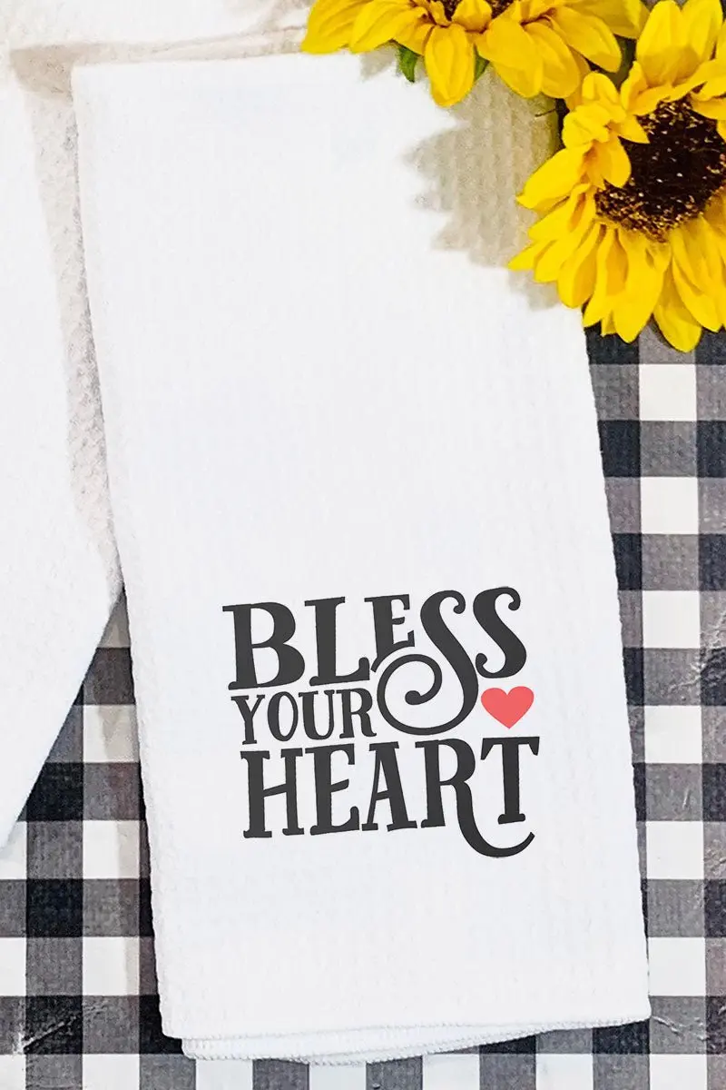 Swirl Bless Your Heart Waffle Kitchen Towel