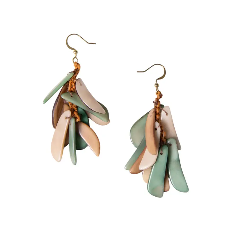 Tagua Chips Drop Earrings (in 4 colors)