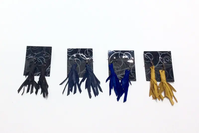 talian Leather Fringe Earrings