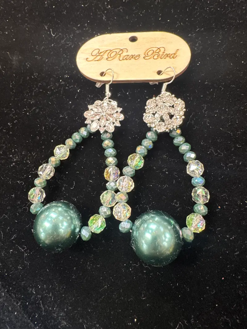 Teal Bling Earrings - PREORDER