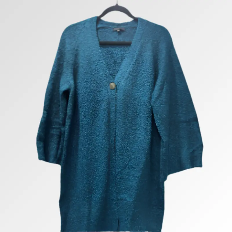 Teal One Button Sweater