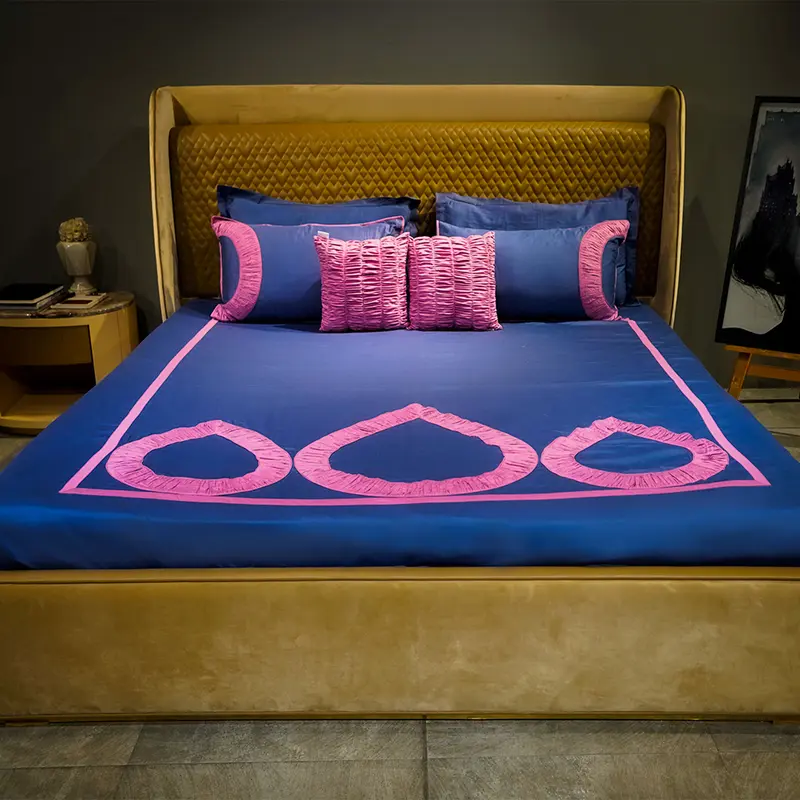 Teardrop Elegance| Designer Bed Sheet Set| Pink| 100%Cotton