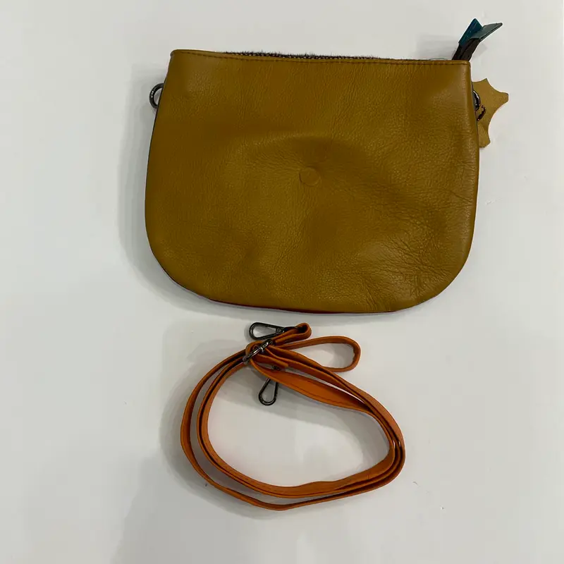 Textured Round Leather Purse