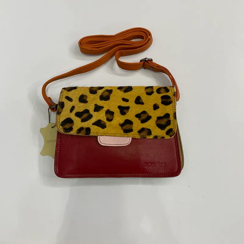 Textured Square Leather Purse