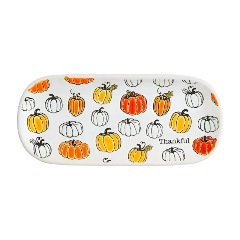 Thanksgiving Pumpkins Pattern Everything Plate by Mud Pie