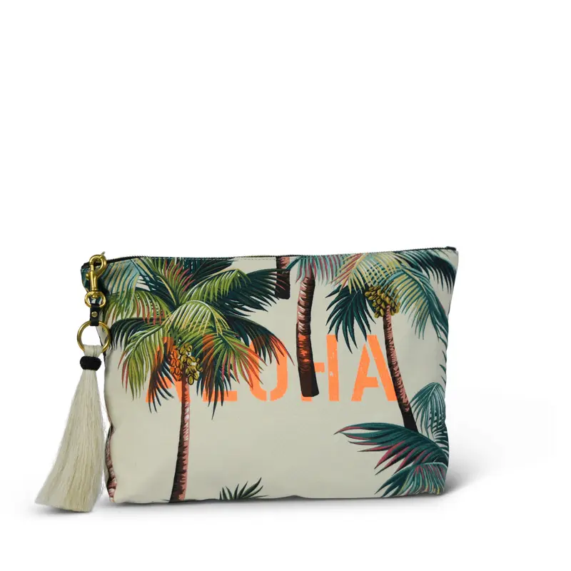 The "aloha" Palm Oversized Canvas Clutch