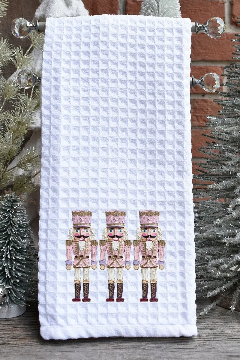 The Painted Nutcrackers Waffle Kitchen Towel