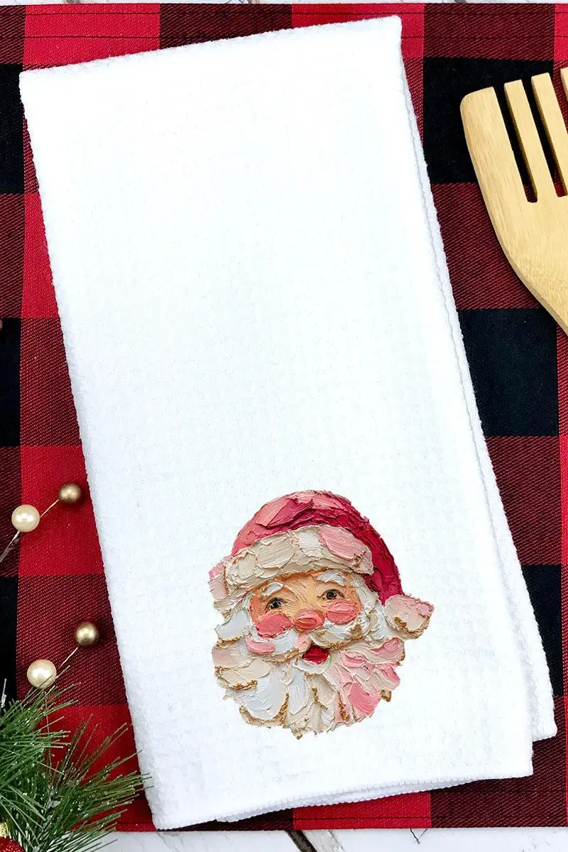 The Painted Santa Waffle Kitchen Towel